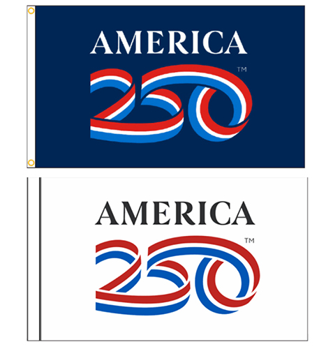 America 250th Red White Flags