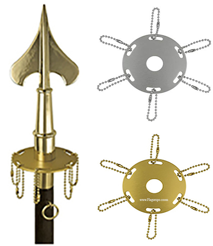 Metal Award Ribbon Pole Rings. Fits over wood poles with ferrule or