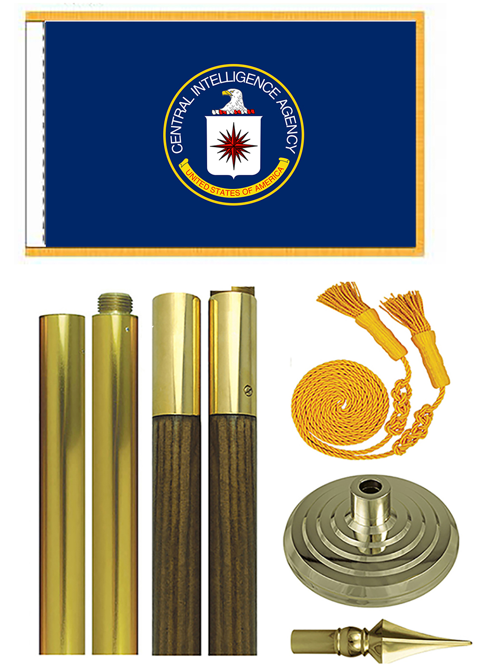 CIA Challenge Central Intelegence Agency Partnership Unity Trust National Resources Special Activities Logo 3x5 feet Flag Banner Vivid Color Double Stitched Brass Grommets