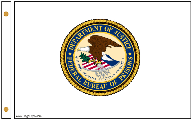 Federal Bureau of Prisons Flags are made in USA from high quality nylon with brass grommets for