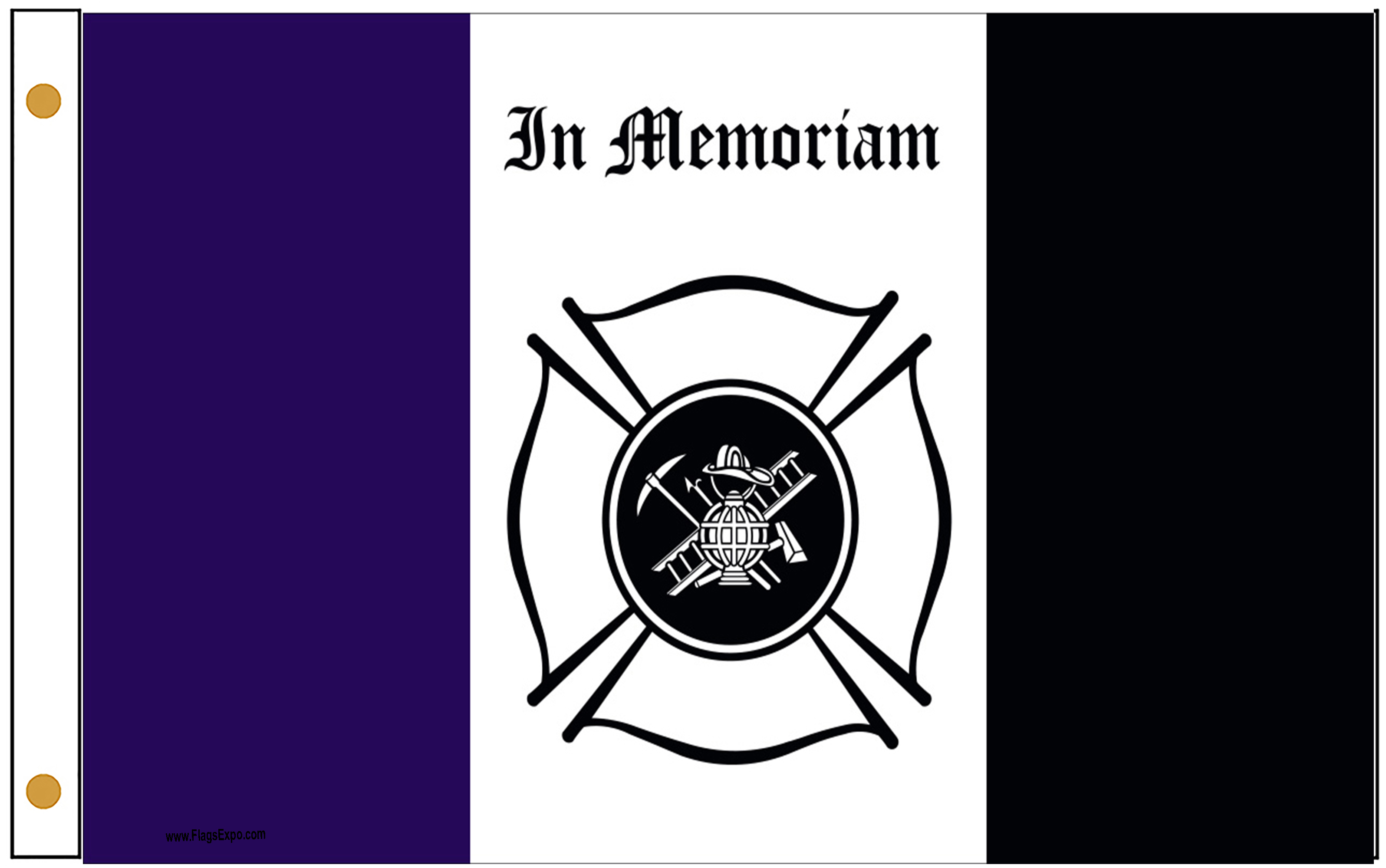 Fireman Mourning Flags