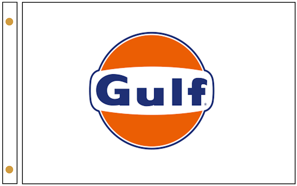 Gulf gas station Flags made from high quality nylon 3x5 feet with