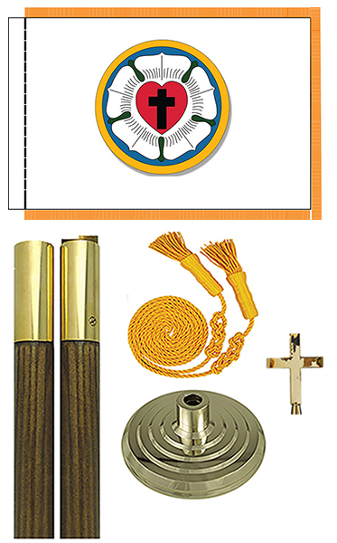 Lutheran Rose Church Indoor Flag Sets