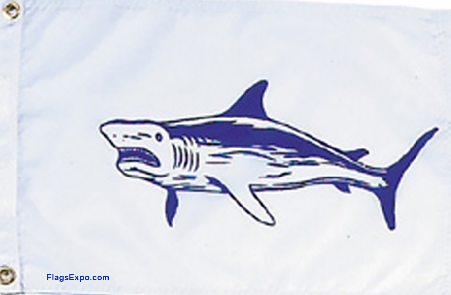 Mako Shark Flag 12x18 inches, is made from 100 nylon for indoors or