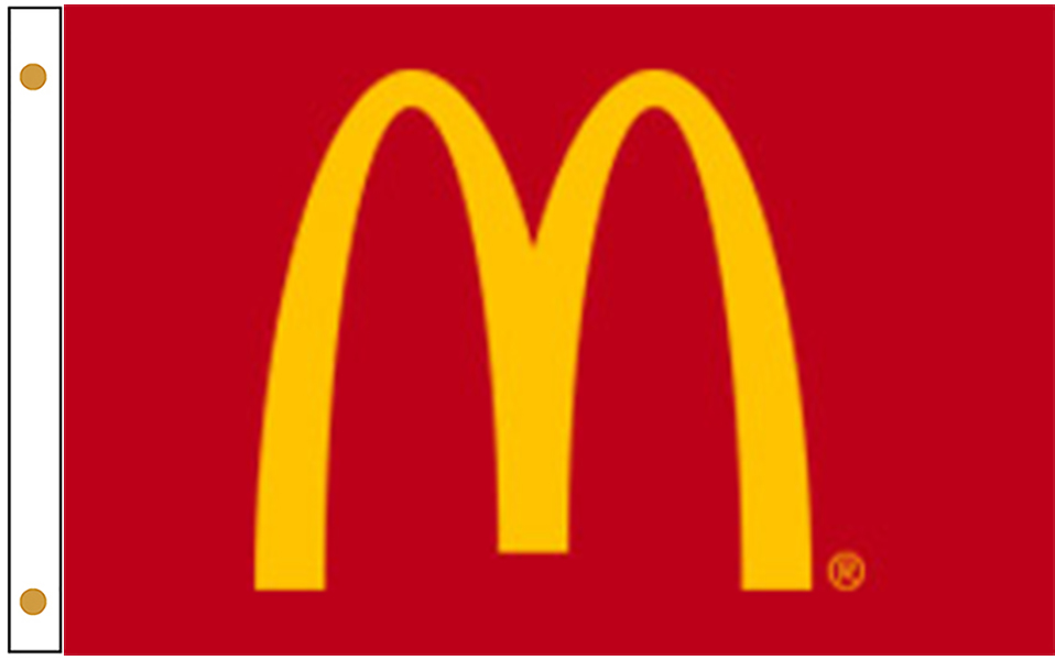 McDonald’s Franchise Flags are made from high quality nylon 3x5 feet