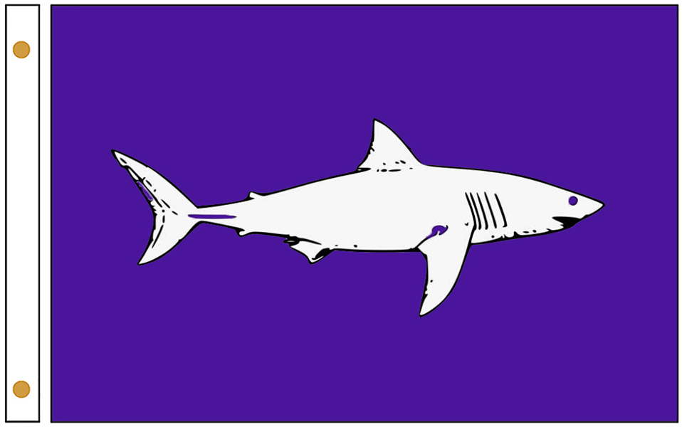 Shark Warning flags and made from high quality nylon with brass